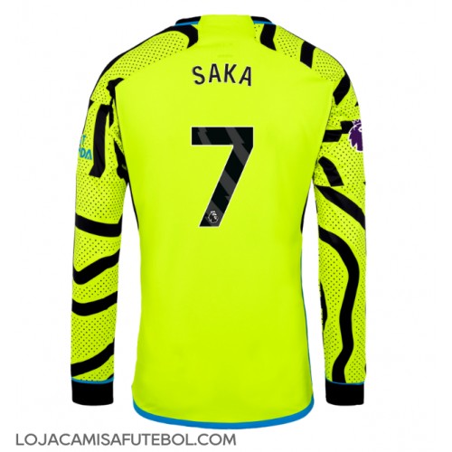Camisa de Futebol Arsenal Bukayo Saka #7 Equipamento Secundário 2023-24 Manga Comprida
